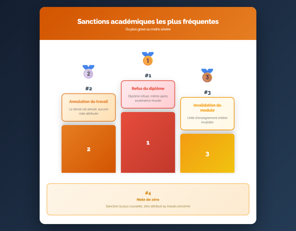 Les sanctions académiques les plus fréquentes